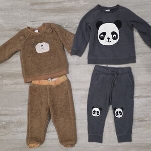 H&M Brown and Gray Kids Matching Sets